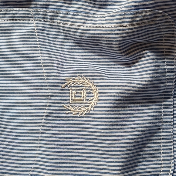 Chaps Easy Care Men's BLUE Striped  Long Sleeve Button Down Shirt. Large - Picture 5 of 9
